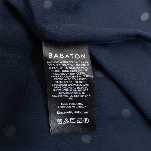 Aritzia Babaton Lexia Navy Blue Polka Dots Maxi Wrap Dress - Picture 12 of 13